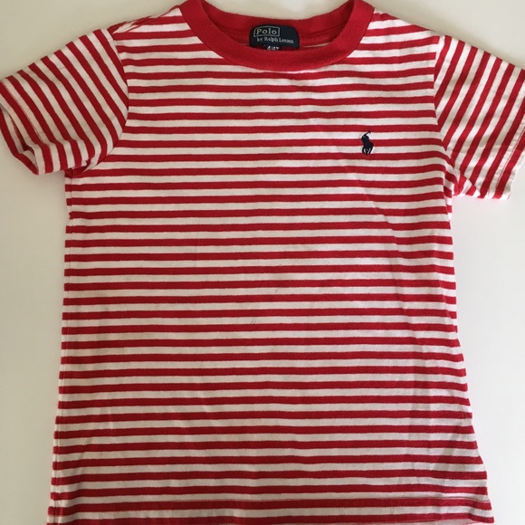 ralph lauren red white striped shirt